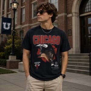 Young and Reckless Chicago Bulls Graphic T-Shirt Mens Black NBA Streetwear